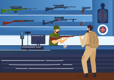 Shooting range store illustration